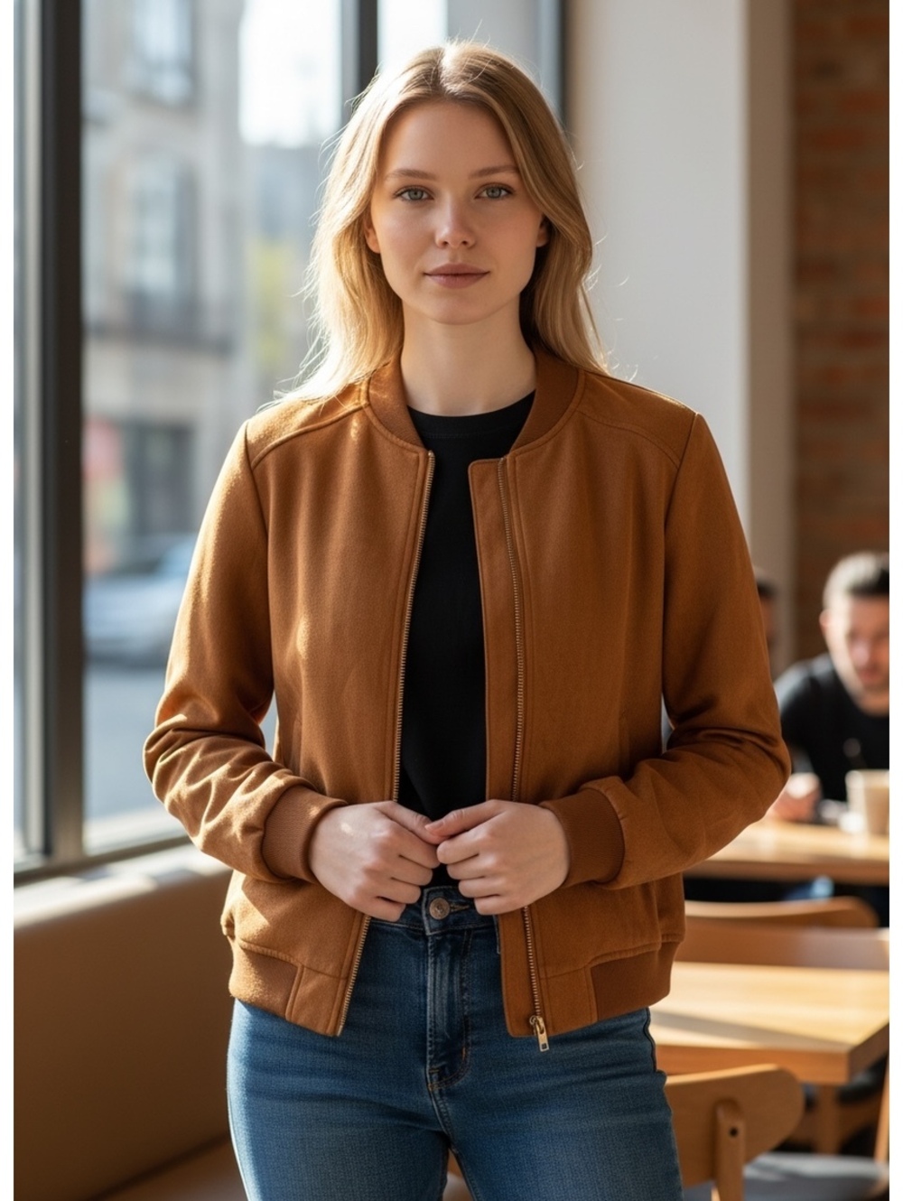 🤍🤎 2-for-1  Bundle- Lightweight Suede Bomber Jackets | Chic & Casual | M